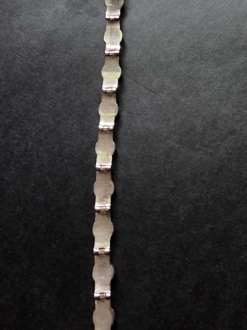 Vintage Sterling Silver Southwestern Fire Opal Inlay Link Bracelet QF 925 - Picture 9 of 9